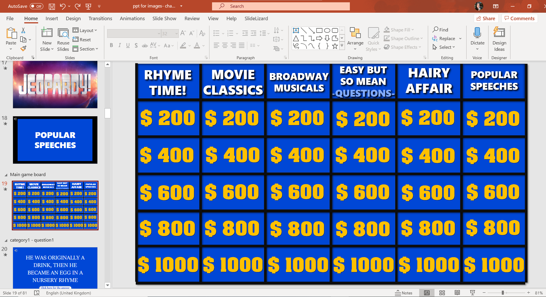 PowerPoint Jeopardy! game free to download